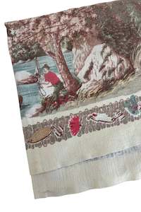 Vintage fly-fishing square tablecloth