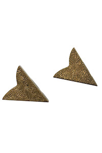 Vintage golden brass fancy western shirt collar tips