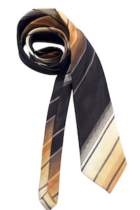 Goldleaf pure silk brown striped tie