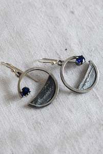 Bob Wyber silver + Sapphire earrings
