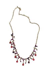Jewellery: Retro Avon purple beaded chain necklace