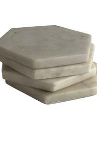 Under 50: White marble coasters x4