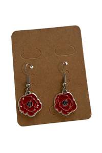 NZ Poppy dangly earrings