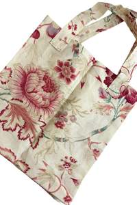Super cute floral linen tote bag