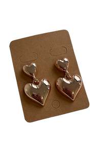 Frontpage: Rose gold heart drop studs