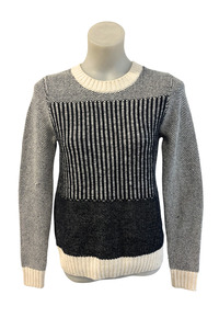 Country Road black + white knit jumper, XS