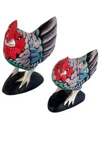 Decor: Wooden chicken set