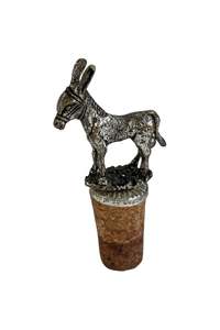 Decor: Pewter + cork donkey bottle stopper