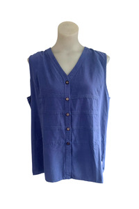 Frontpage: Newport For the 5'2 NZ made button up sleeveless blouse, 16