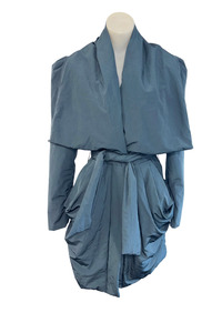 Dresses: Sisley collared mini trench puffer coat/dress, 10