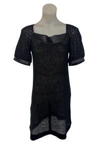 Dresses: (ethic) Little black wool dress, M