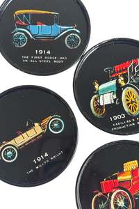 Vintage car metal coasters