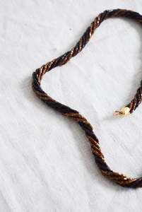 Under 50: Retro brown glass bead twist necklace