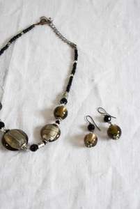 Under 50: Retro "You & I" glass bead jewellery set