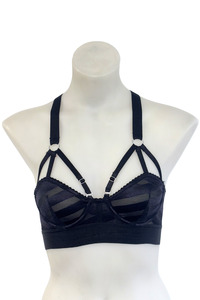 Frontpage: Lonely Lingerie black strappy mesh bra