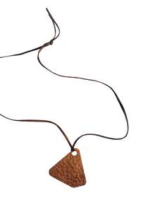 Hammered copper triangular necklace