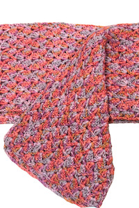 Nz Made: Chunky colourful crochet scarf
