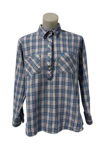 Tops: SWANNDRI NZ plaid 1/4 button shirt, 12