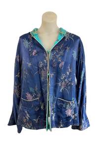 Vintage oriental silk satin jacket, S