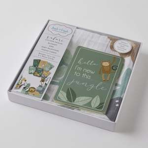 Gifts For Baby: Sage Safari Milestone Muslin Set