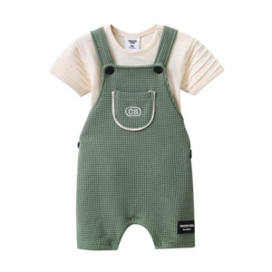 Gifts For Baby: Cracked Soda - Flint Textured Overall Set Olive