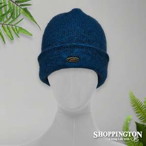 Gifts For Him: NZ Made Koru Knitwear - Possum Merino Beanie / Pacific
