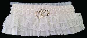 Wedding Gifts: Wedding - Satin Garter Double Heart