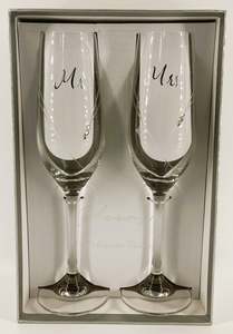 Silver Champagne Flute - Mr & Mrs