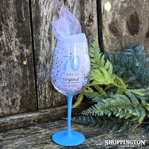 Gifts For Special Occasions: Dotty Star Wine Glass - 70th