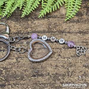 Gifts For Special Occasions: Keyring - Designer Diamond Mum Photo Locket