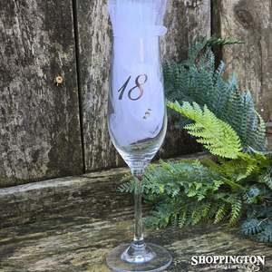 Etched Heart Wine Glass - 18th