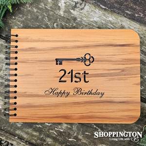 Gifts For Birthday Milestones: NZ Made Wooden Photo Album A4 / 21st Album