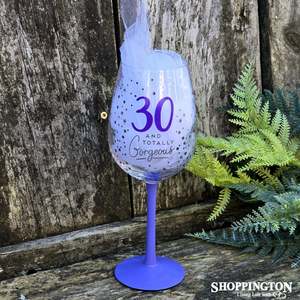 Gifts For Birthday Milestones: Dotty Star Wine Glass - 30th