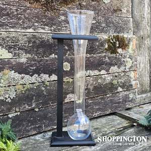 Yard Glass with Timber Stand