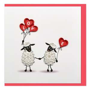 Gift Cards: Handmade Gift Card - Quilled LOVE Sheep