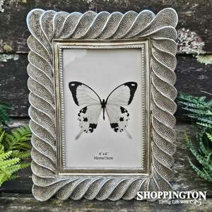 Photo Frames Albums: Twist Pattern Photo Frame - Champagne