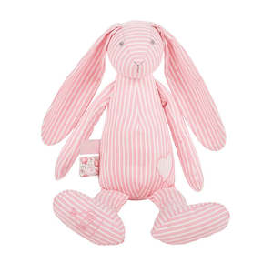Soft Toys: Little Dreams Striped Bunny with Rattle 35CM