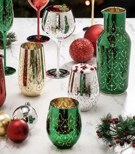 Celeste Silver Stemless Wing Glasses (2pce)