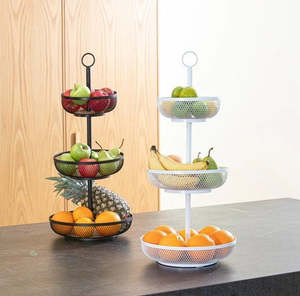 3 Tier Fruit Basket - Black