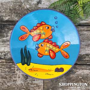 NZ Made Hand Painted - Salad Bowl Twin Orange Fish