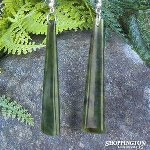 Pounamu - Earrings Adze 60mm