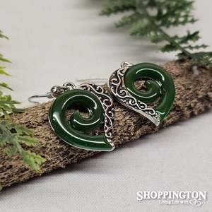 Fashion Jewellery: Earrings - Jade Koru
