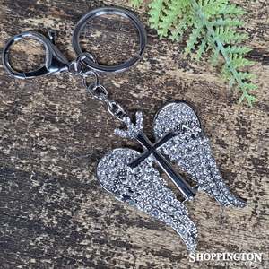 Keyrings: Keyring -Diamante Angel Wings