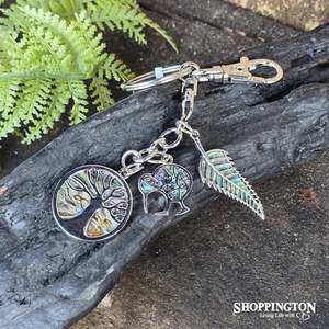Keyring Bag Charm - Tree of Life, kiwi & Fern