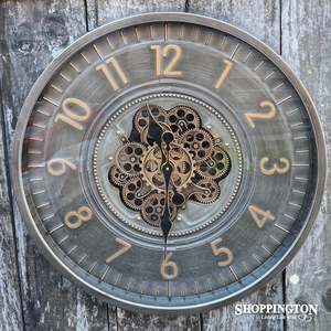 Clocks: Gunmetal & Brass Gear Clock