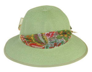 Hats Gloves: Hat Lani Scarf Trim - Lime