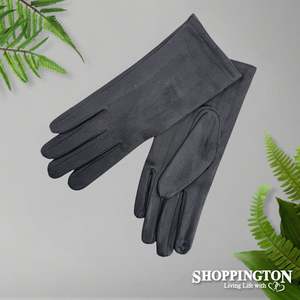 Hats Gloves: Gloves - Plain Suede - Slate