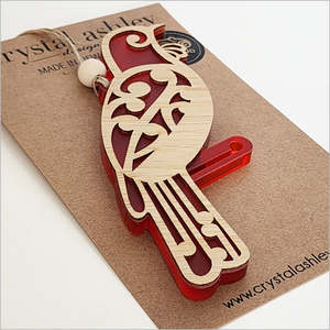 Hanging Ornament - Koru Tui RED
