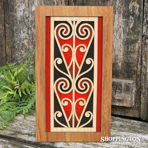 Woodcraft: NZ Made Rimu Scroll Wall Art