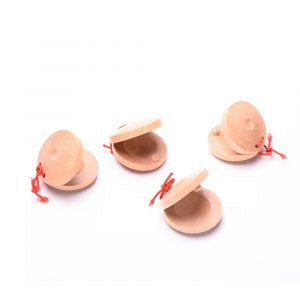 Childrens Music: Natural Wooden Castanets